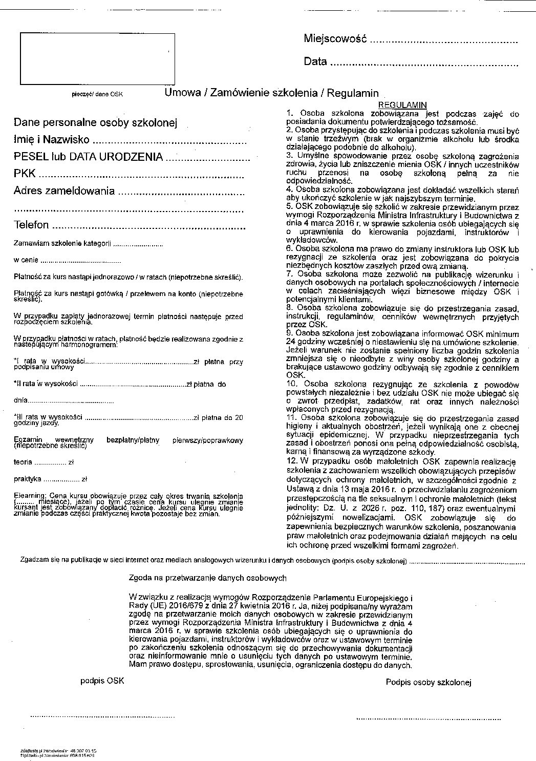 RODO I REGULAMIN 1 Pdf